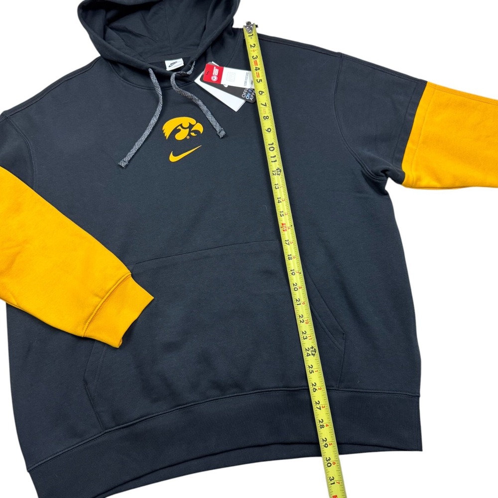 Nike Iowa Hawkeye's Women's L On-Field Pullover Hoodie Black Yellow Center Logo - Picture 6 of 12
